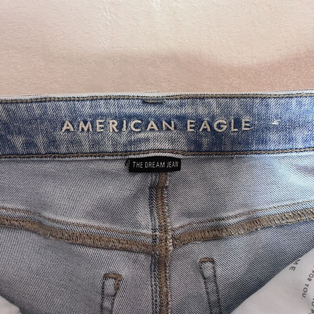 American Eagle Dream Jean Women’s 4 Regular Light Wash Distressed Skinny Y2K - Picture 5 of 11
